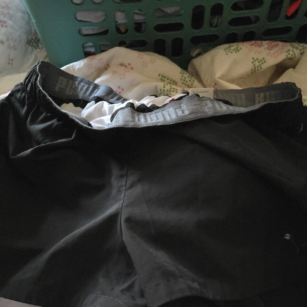 Puma Black and Gray Athletic Shorts